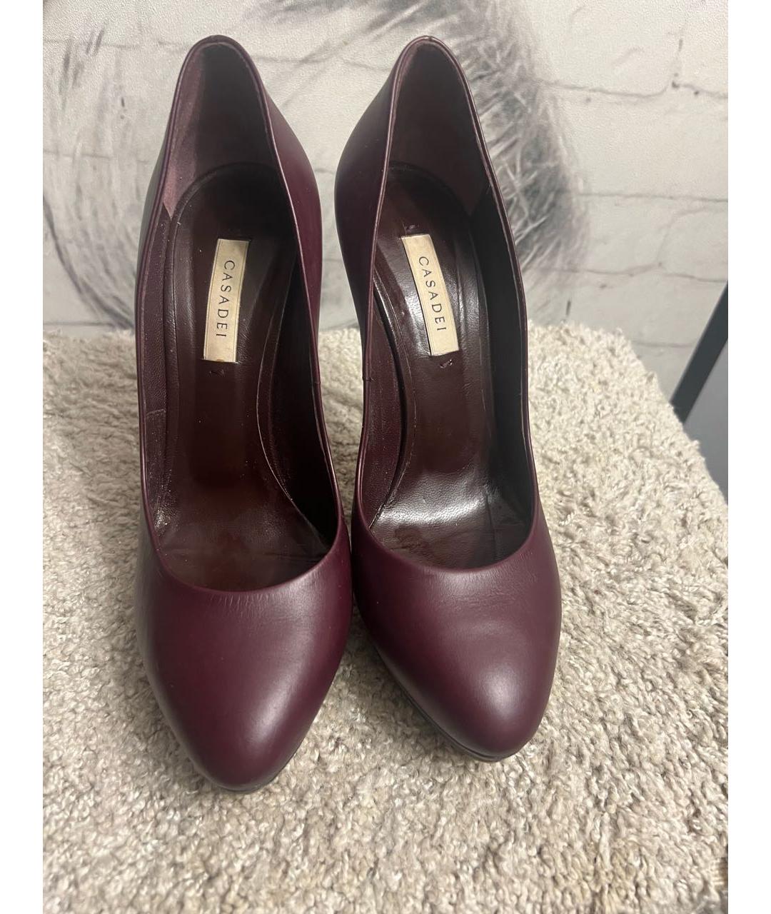 CASADEI Бордовые кожаные туфли, фото 2