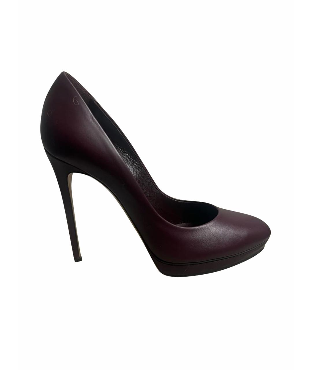 CASADEI Бордовые кожаные туфли, фото 1