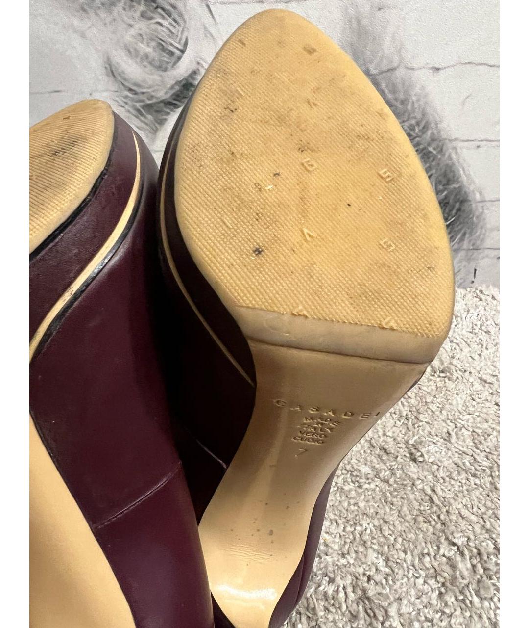 CASADEI Бордовые кожаные туфли, фото 5