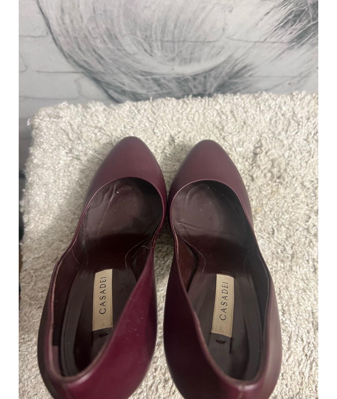 CASADEI Бордовые кожаные туфли, фото 3