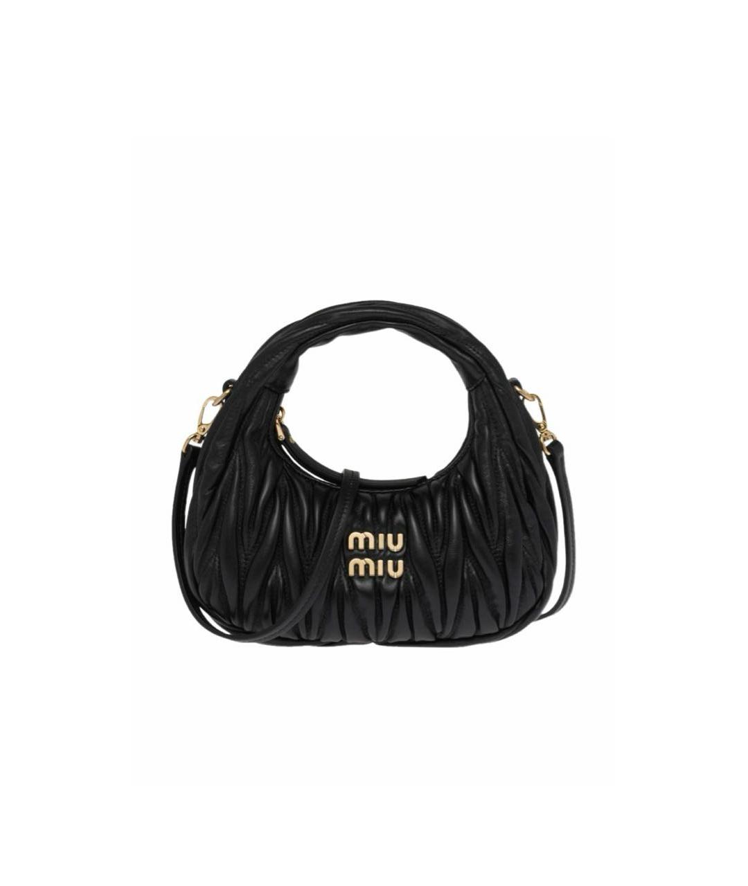 MIU MIU Черная кожаная сумка через плечо, фото 1