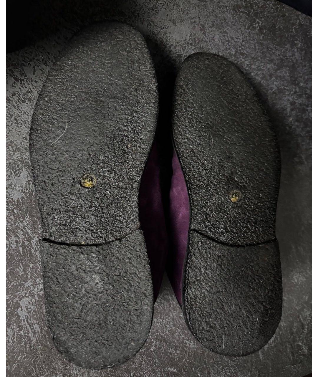 ANN DEMEULEMEESTER Фиолетовые нубуковые туфли, фото 8