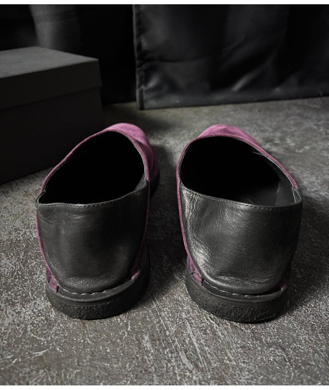 ANN DEMEULEMEESTER Фиолетовые нубуковые туфли, фото 5