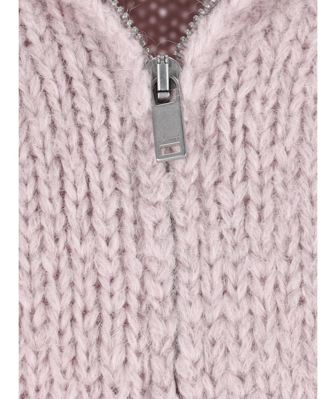 JIL SANDER Розовый шерстяной кардиган, фото 4