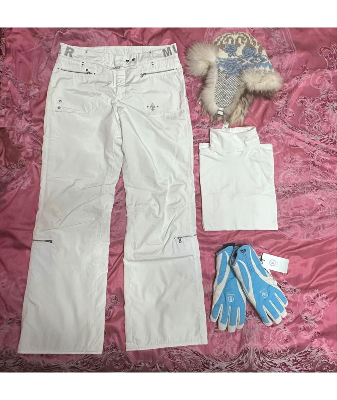BOGNER Белые полиуретановые прямые брюки, фото 4