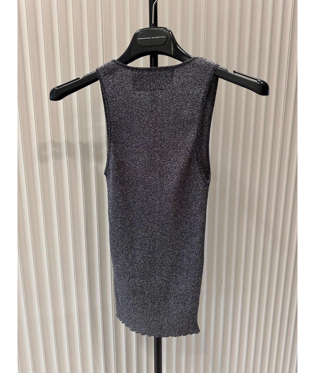 ERMANNO SCERVINO Серебряная майка, фото 6