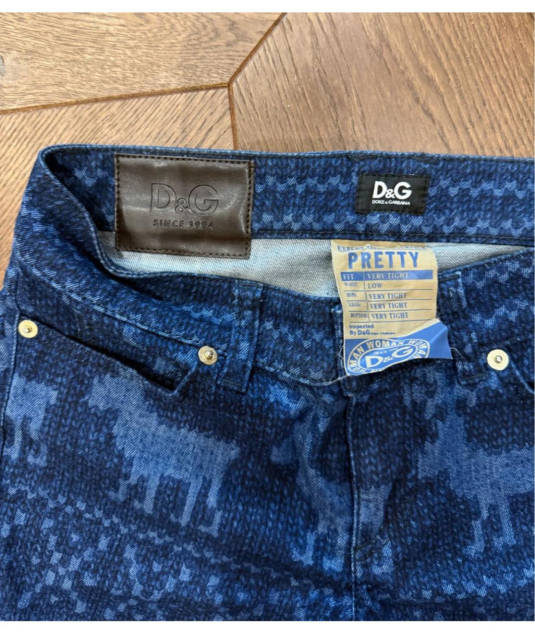 DOLCE&GABBANA Синие хлопко-эластановые джинсы слим, фото 6