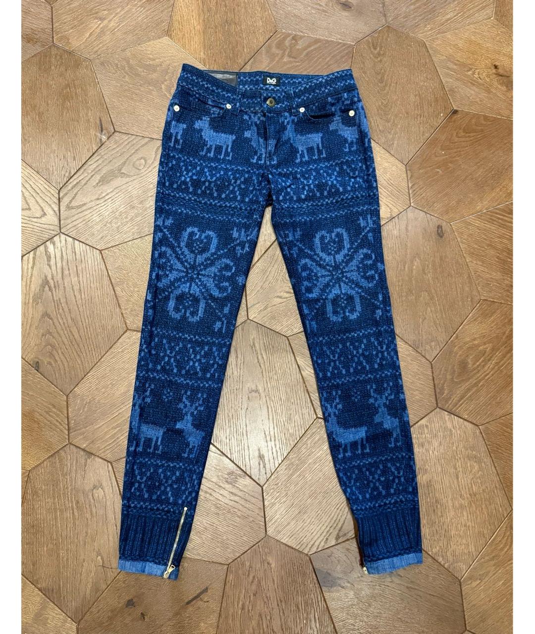 DOLCE&GABBANA Синие хлопко-эластановые джинсы слим, фото 8