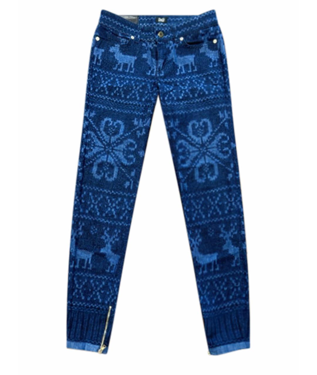 DOLCE&GABBANA Синие хлопко-эластановые джинсы слим, фото 1