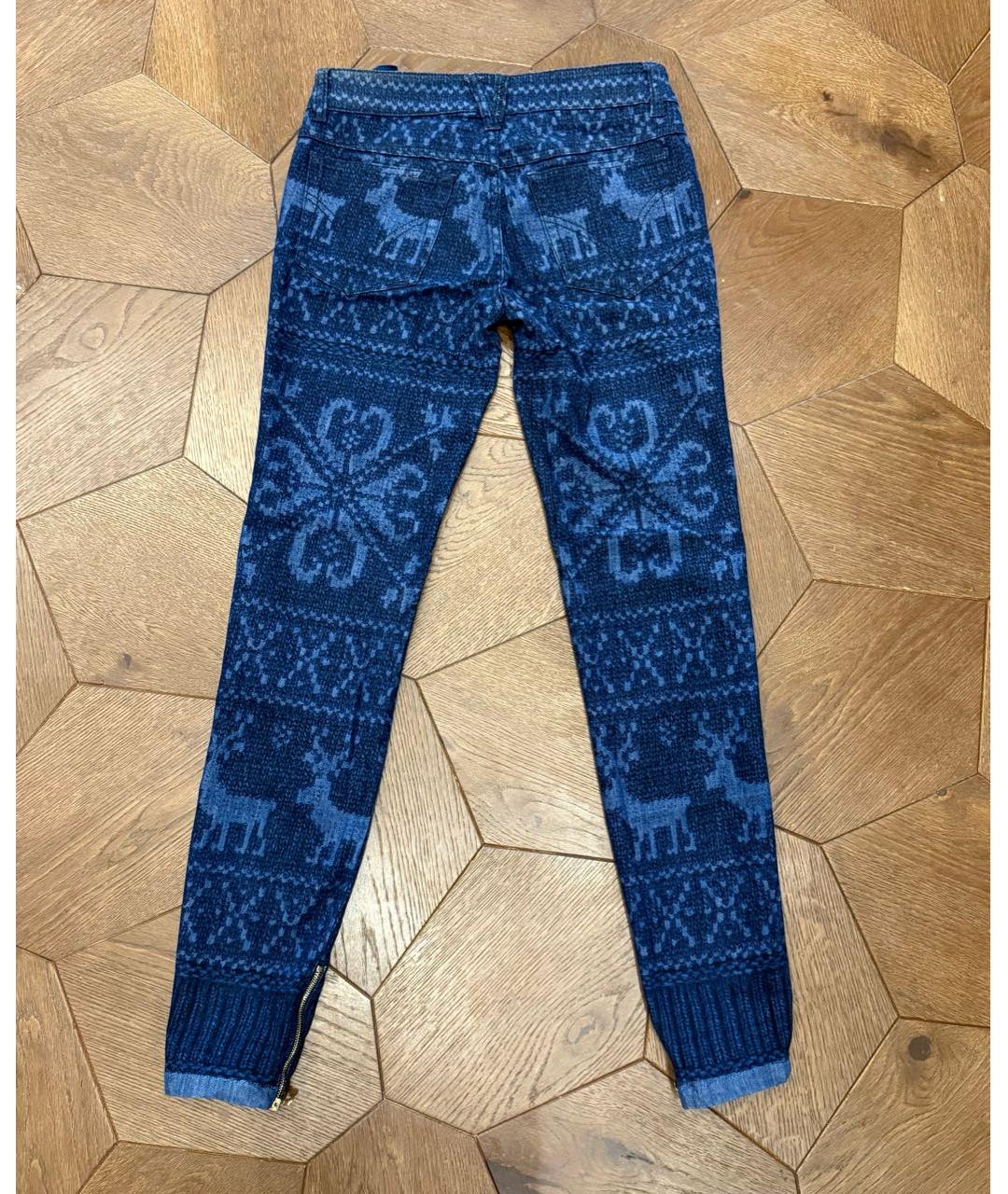 DOLCE&GABBANA Синие хлопко-эластановые джинсы слим, фото 2