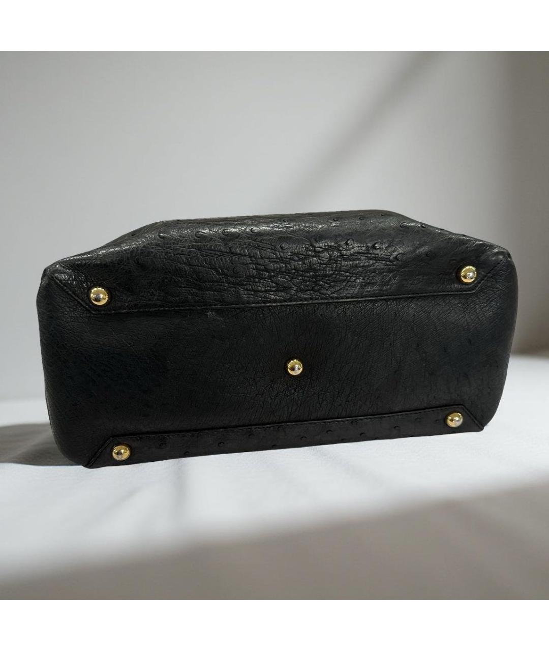 BURBERRY Черная сумка с короткими ручками из экзотической кожи, фото 5