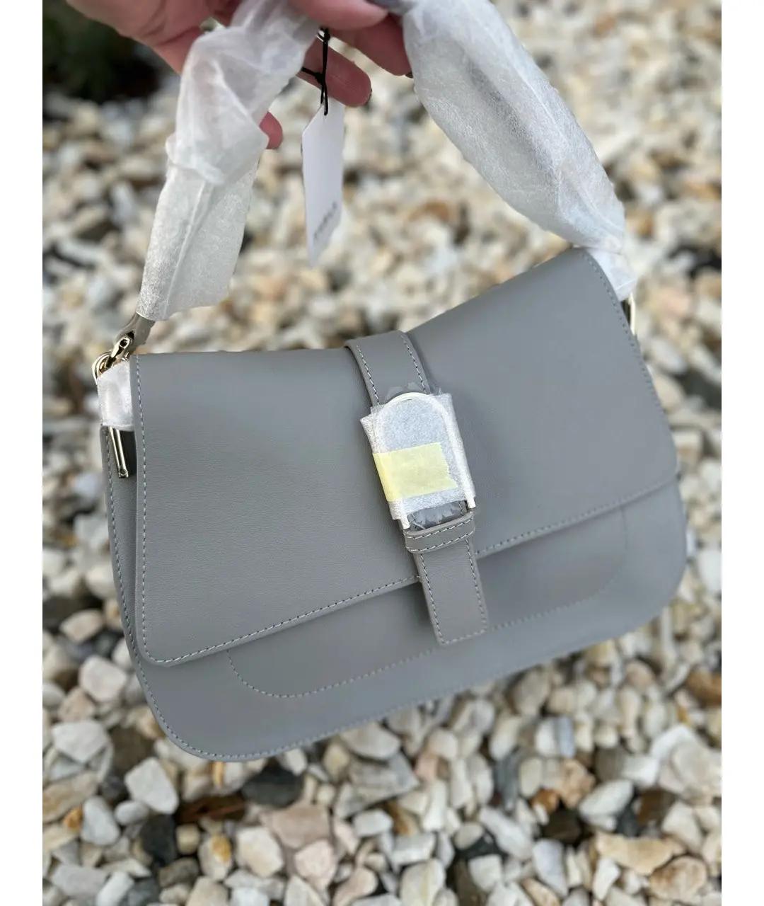 FURLA Серая кожаная сумка с короткими ручками, фото 6
