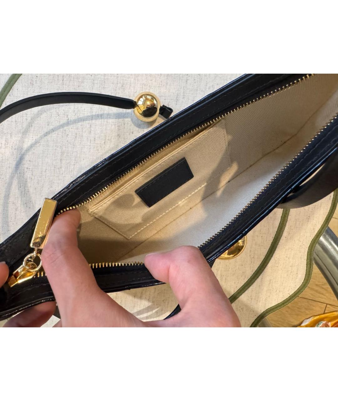 JACQUEMUS Черная кожаная сумка через плечо, фото 4