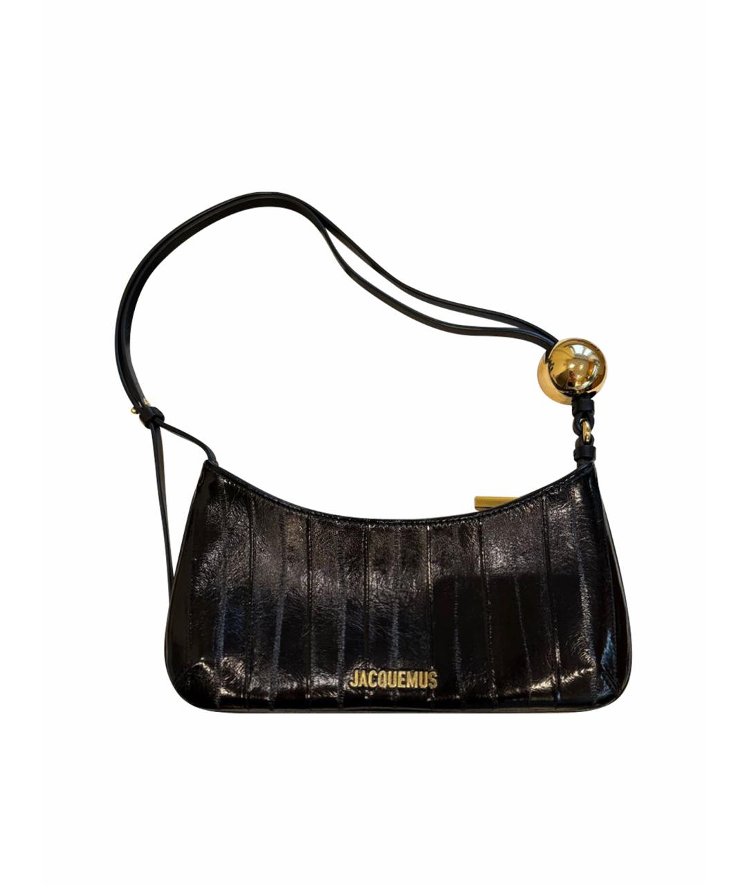 JACQUEMUS Черная кожаная сумка через плечо, фото 1