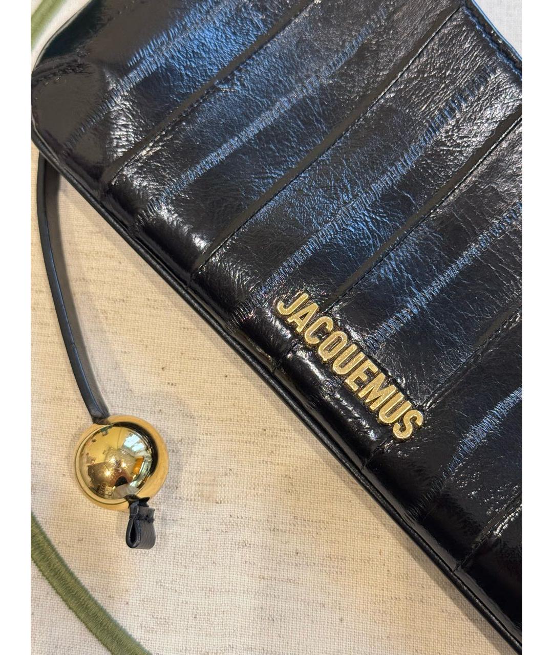JACQUEMUS Черная кожаная сумка через плечо, фото 7
