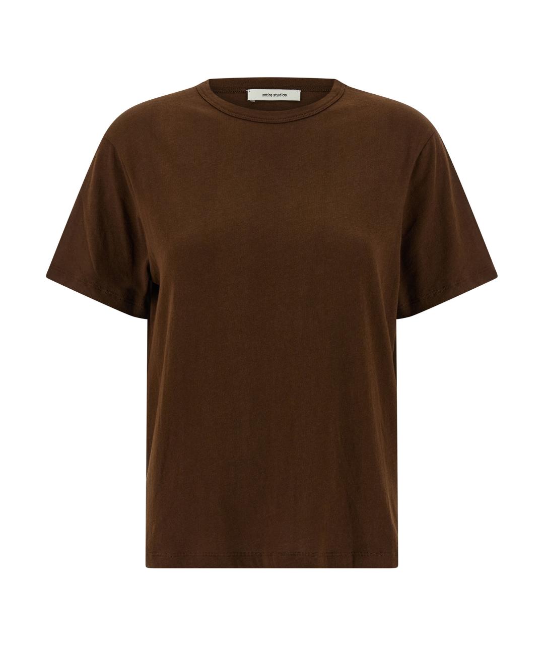 entire studios Коричневая хлопковая футболка, фото 1
