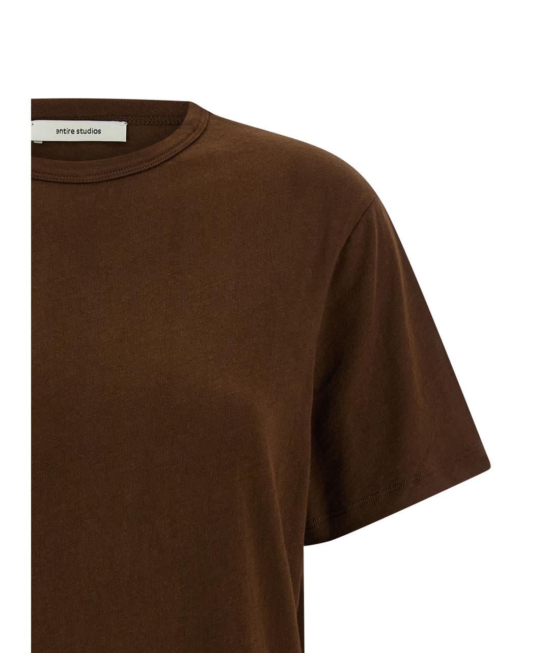 entire studios Коричневая хлопковая футболка, фото 3