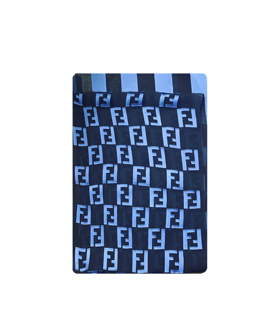 FENDI Синий шелковый шарф, фото 1