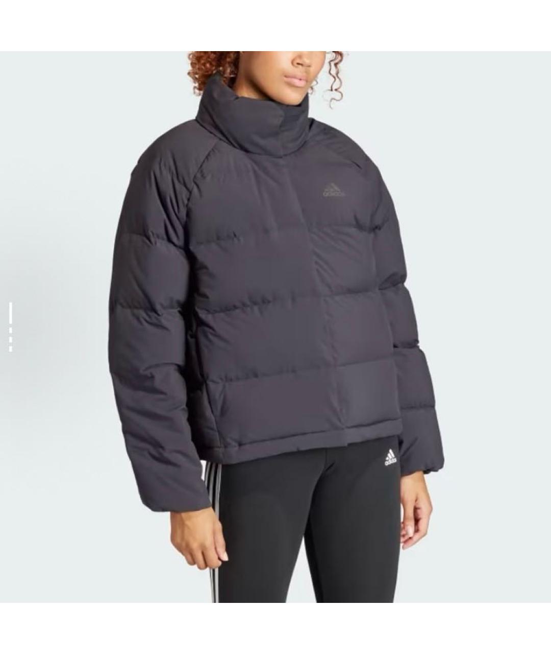 ADIDAS Черный полиэстеровый пуховик, фото 2