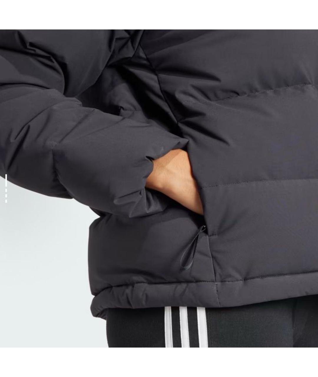 ADIDAS Черный полиэстеровый пуховик, фото 4