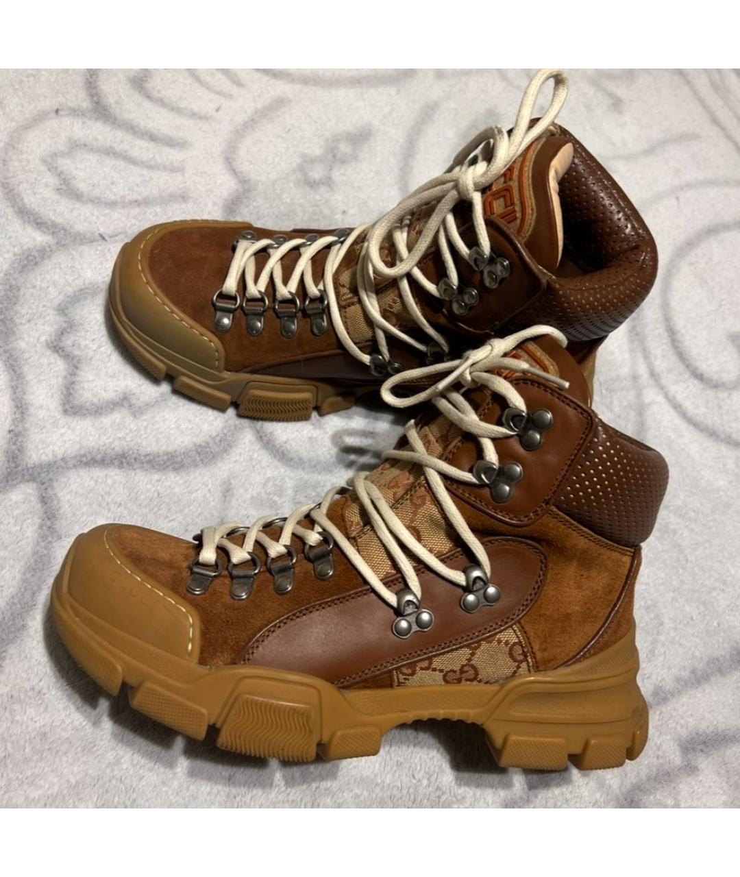 GUCCI Коричневые замшевые ботинки, фото 7