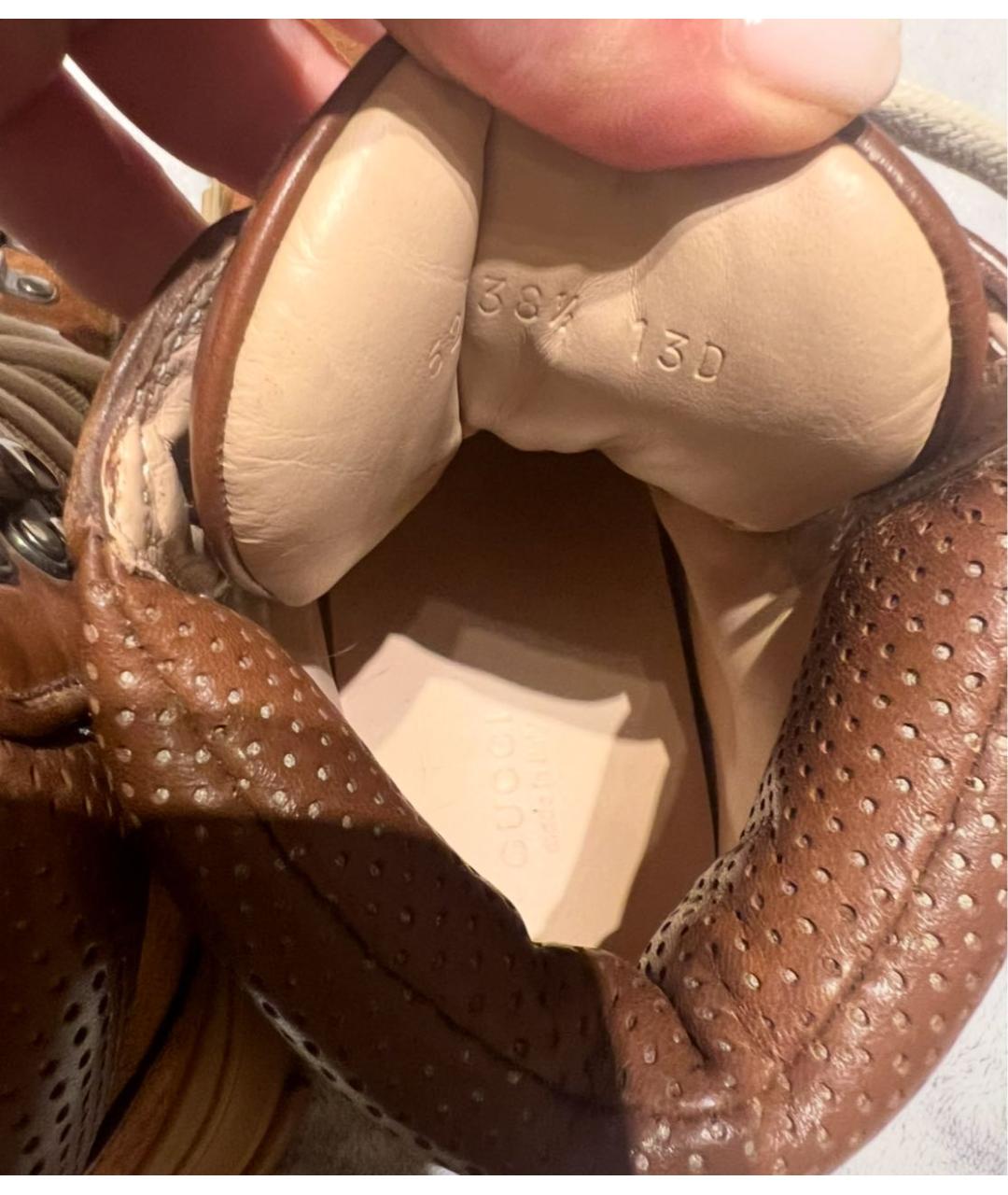 GUCCI Коричневые замшевые ботинки, фото 6