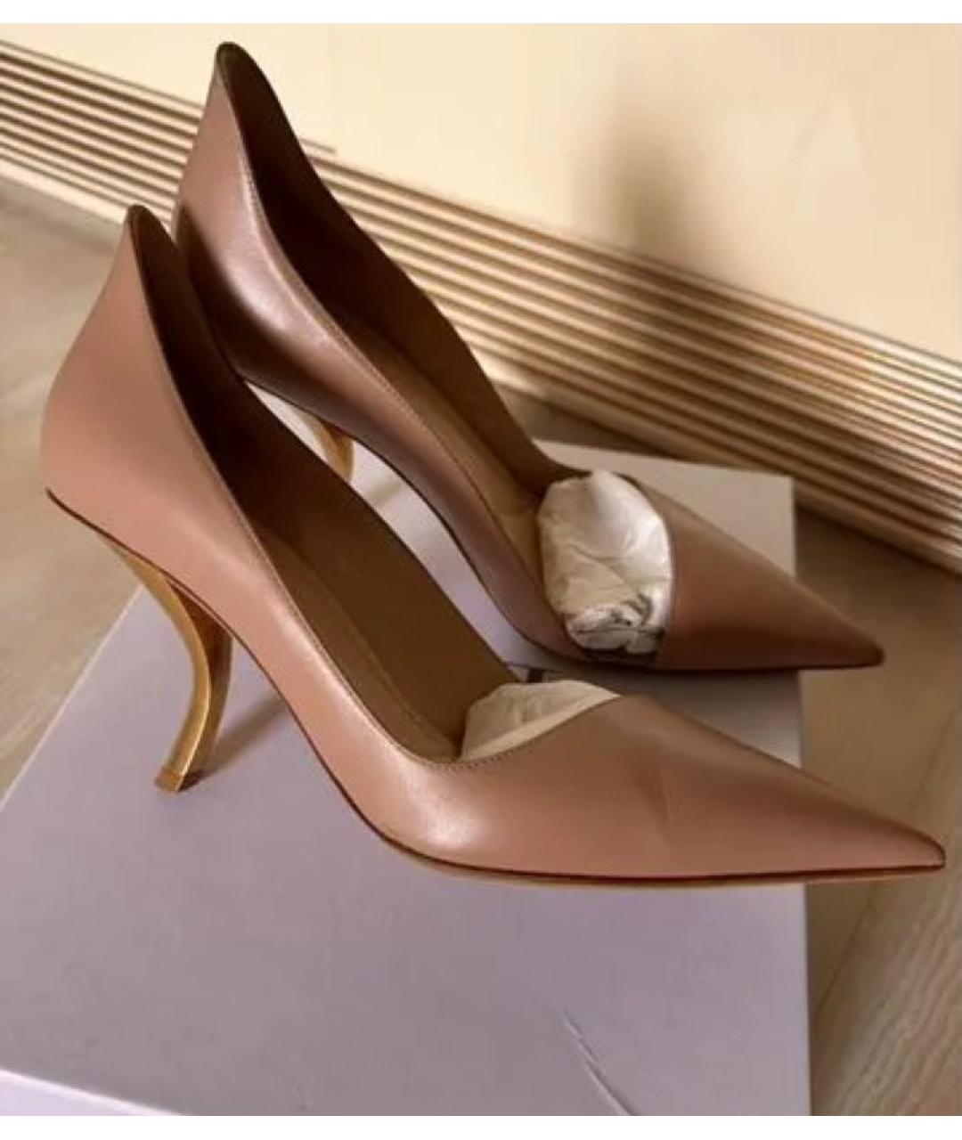 CHRISTIAN DIOR Бежевые кожаные туфли, фото 5