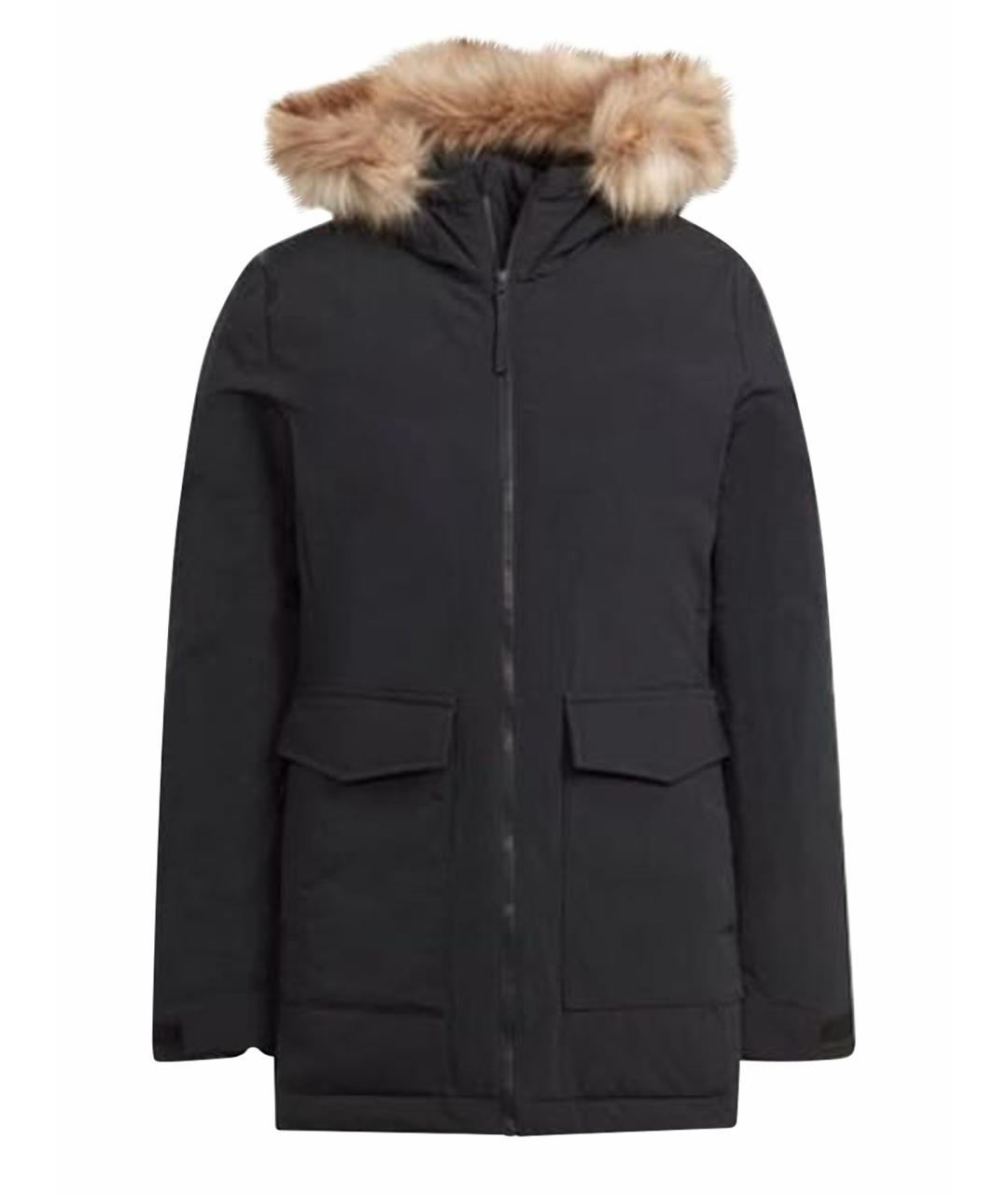 ADIDAS Черная полиамидовая куртка, фото 1