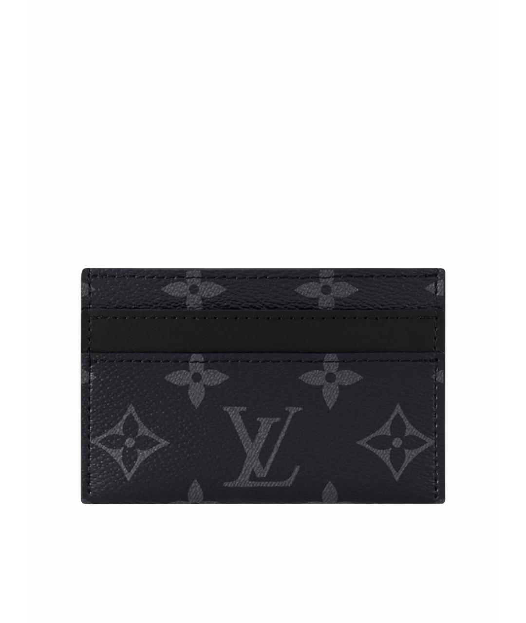 LOUIS VUITTON Черный кожаный кардхолдер, фото 1