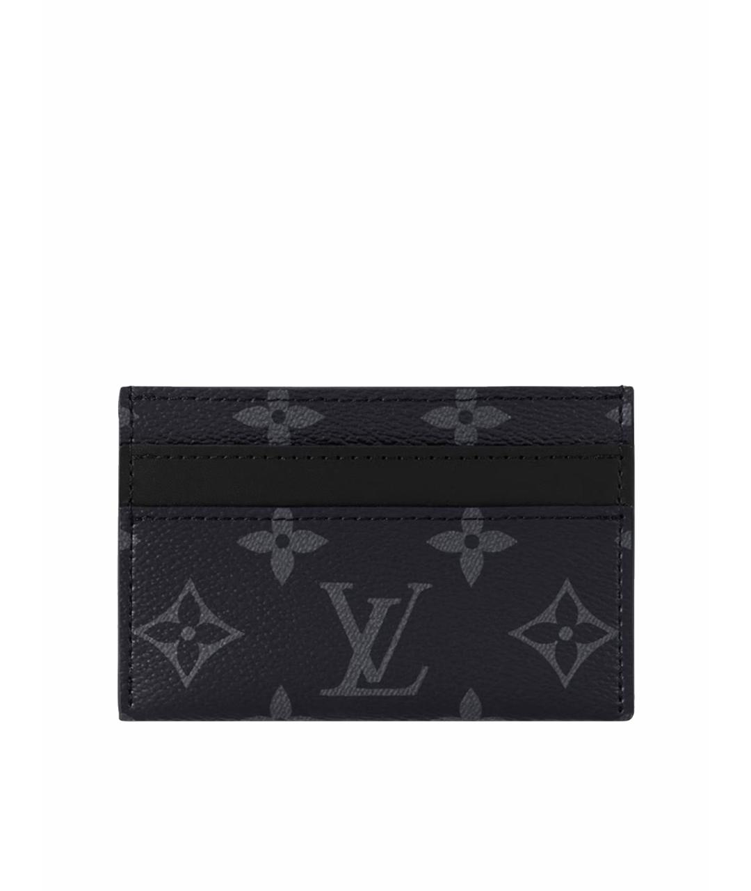LOUIS VUITTON Черный кожаный кардхолдер, фото 5