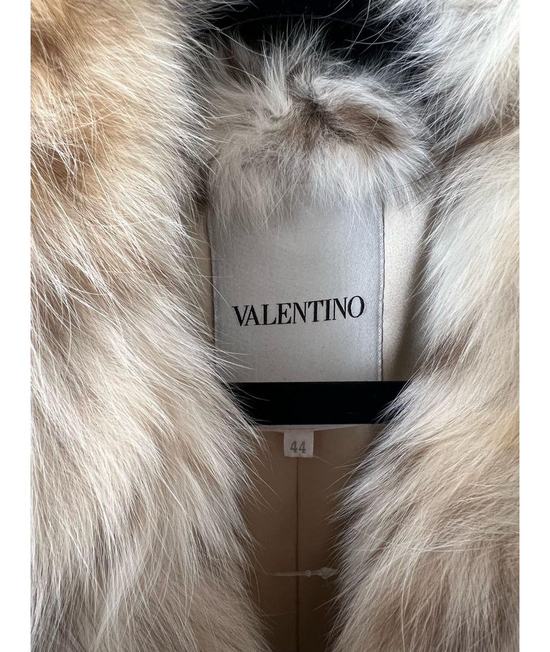 VALENTINO Бежевая меховая шуба, фото 4