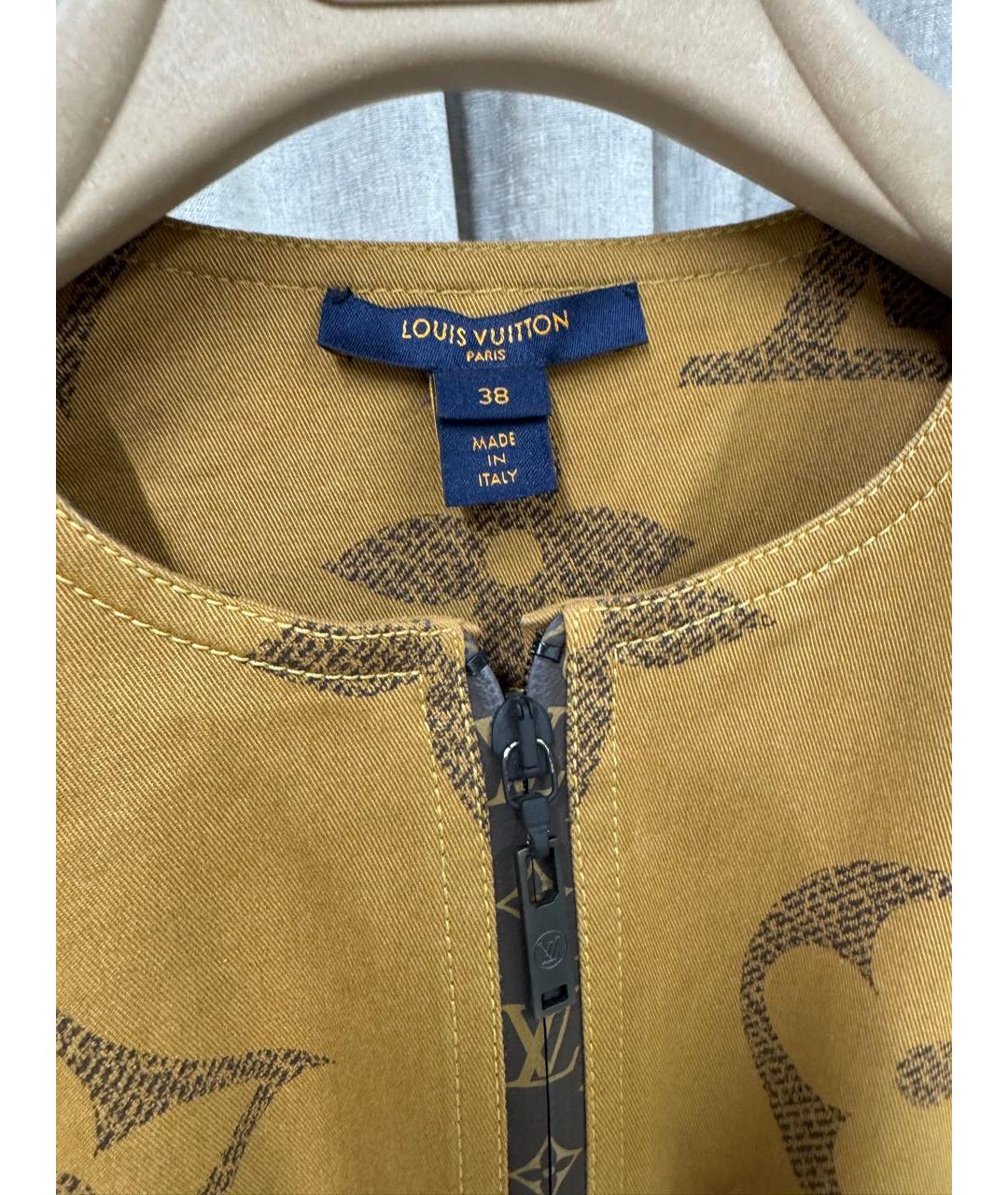 LOUIS VUITTON Горчичное хлопковое коктейльное платье, фото 3
