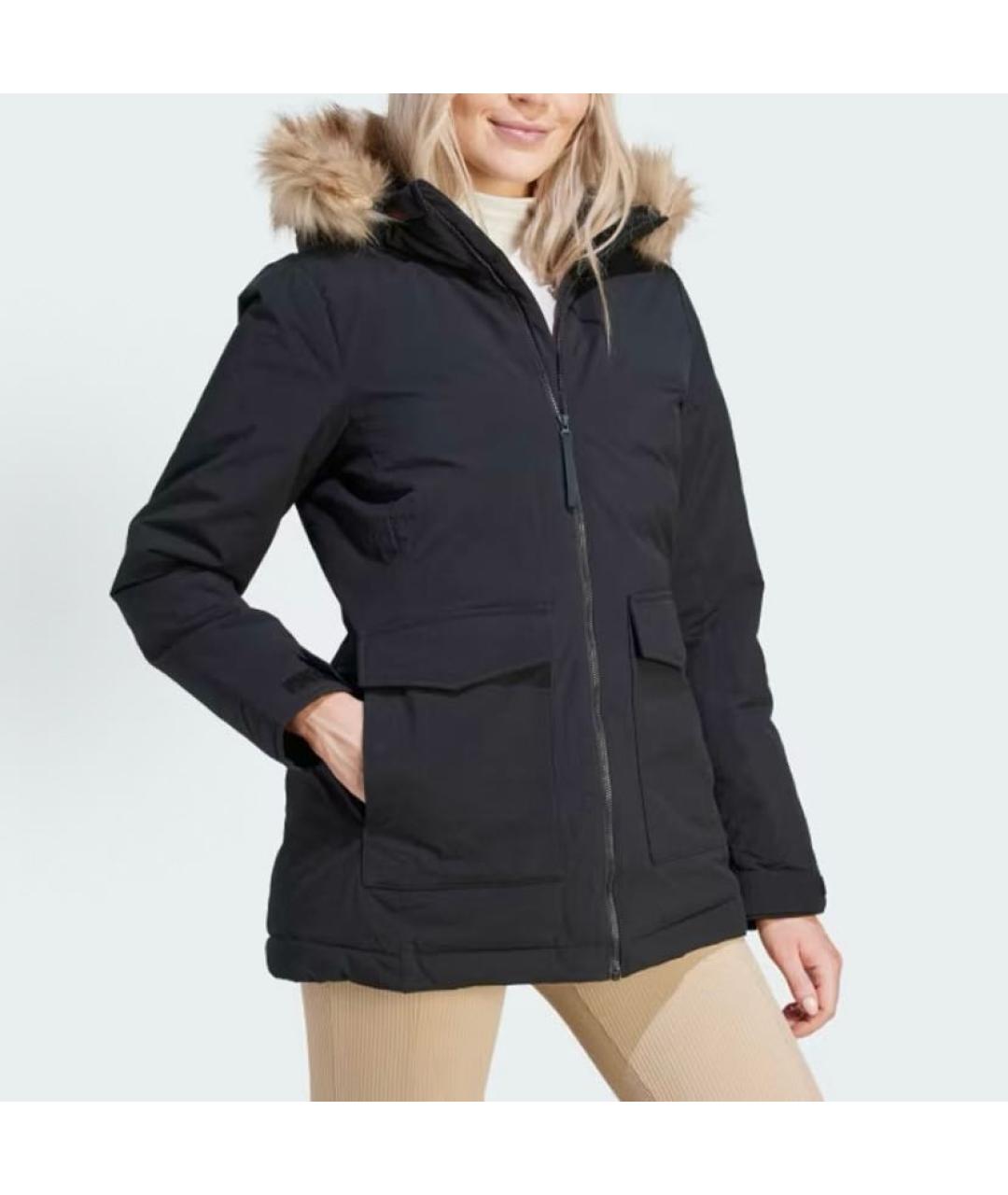 ADIDAS Черный полиамидовый пуховик, фото 4