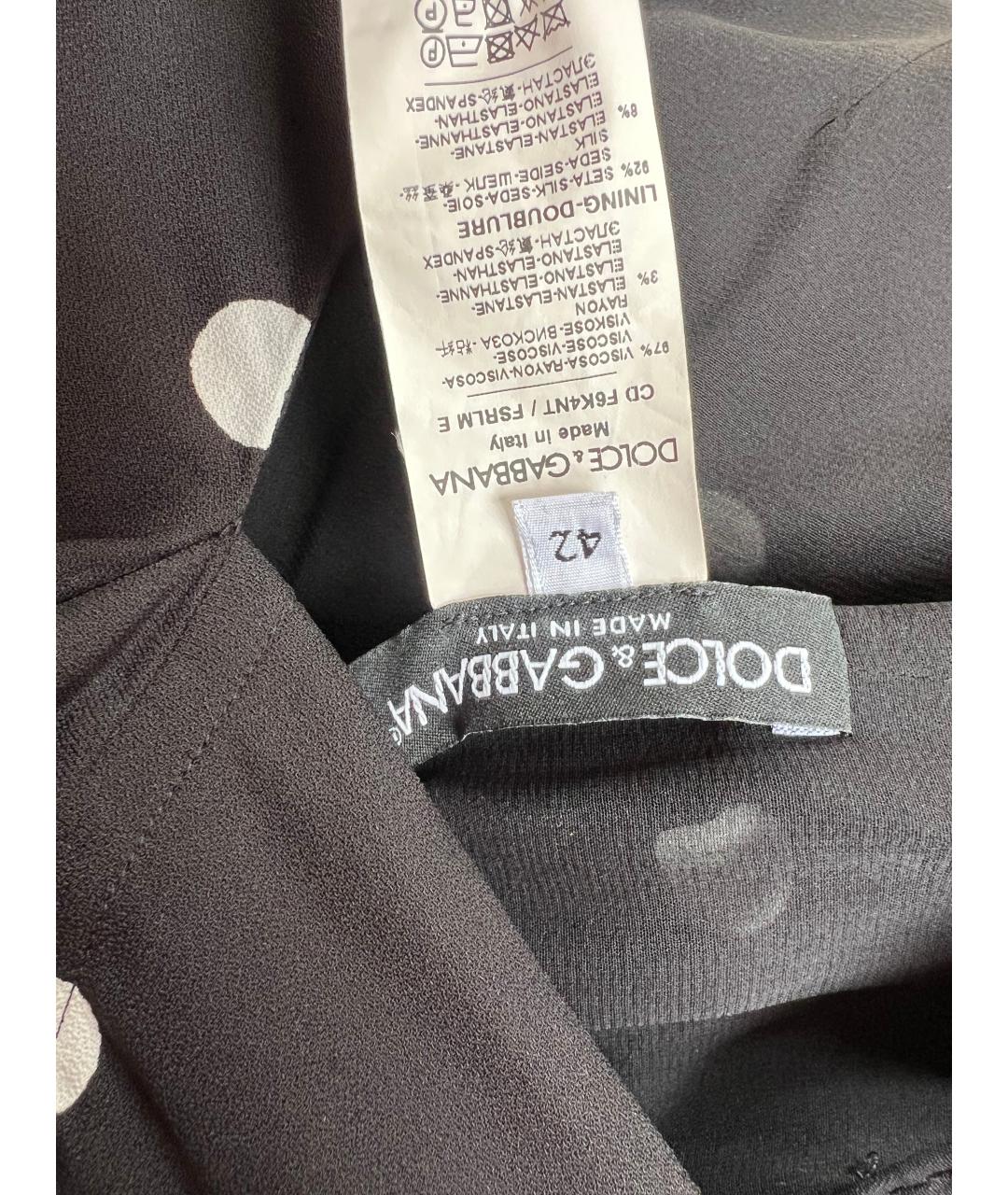 DOLCE&GABBANA Черное шелковое коктейльное платье, фото 3