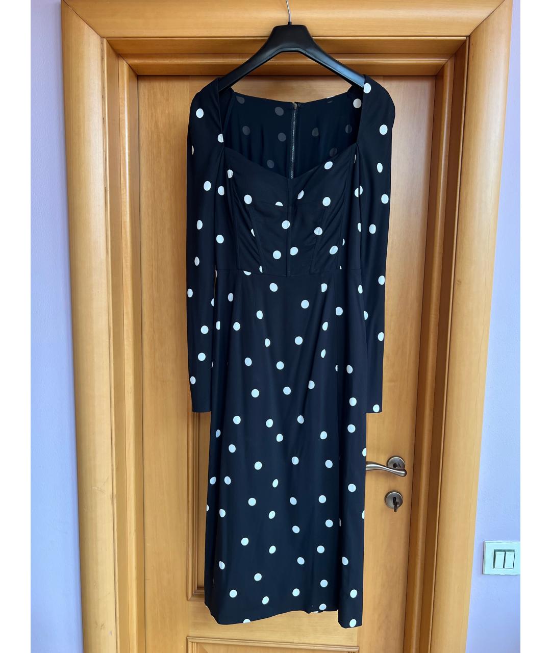 DOLCE&GABBANA Черное шелковое коктейльное платье, фото 4