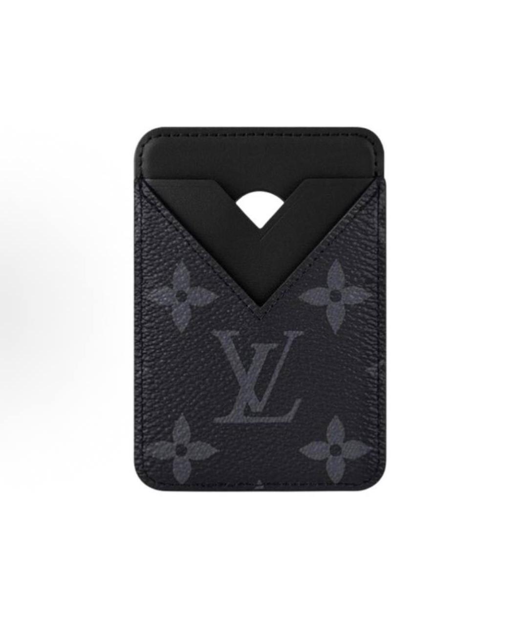 LOUIS VUITTON Черный кожаный кардхолдер, фото 5