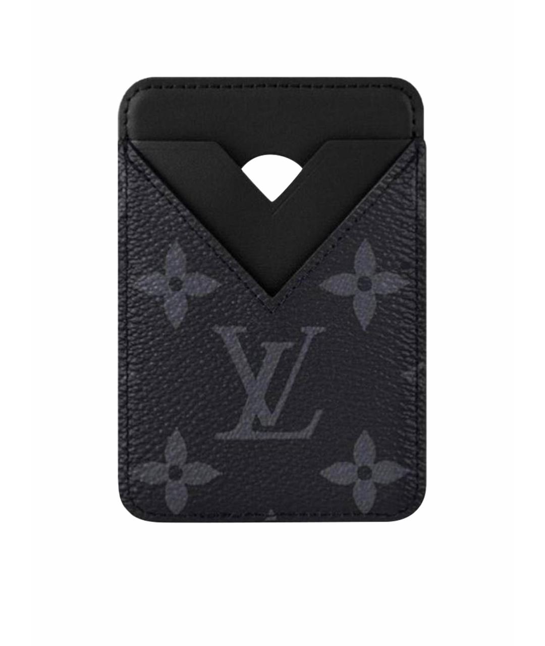 LOUIS VUITTON Черный кожаный кардхолдер, фото 1
