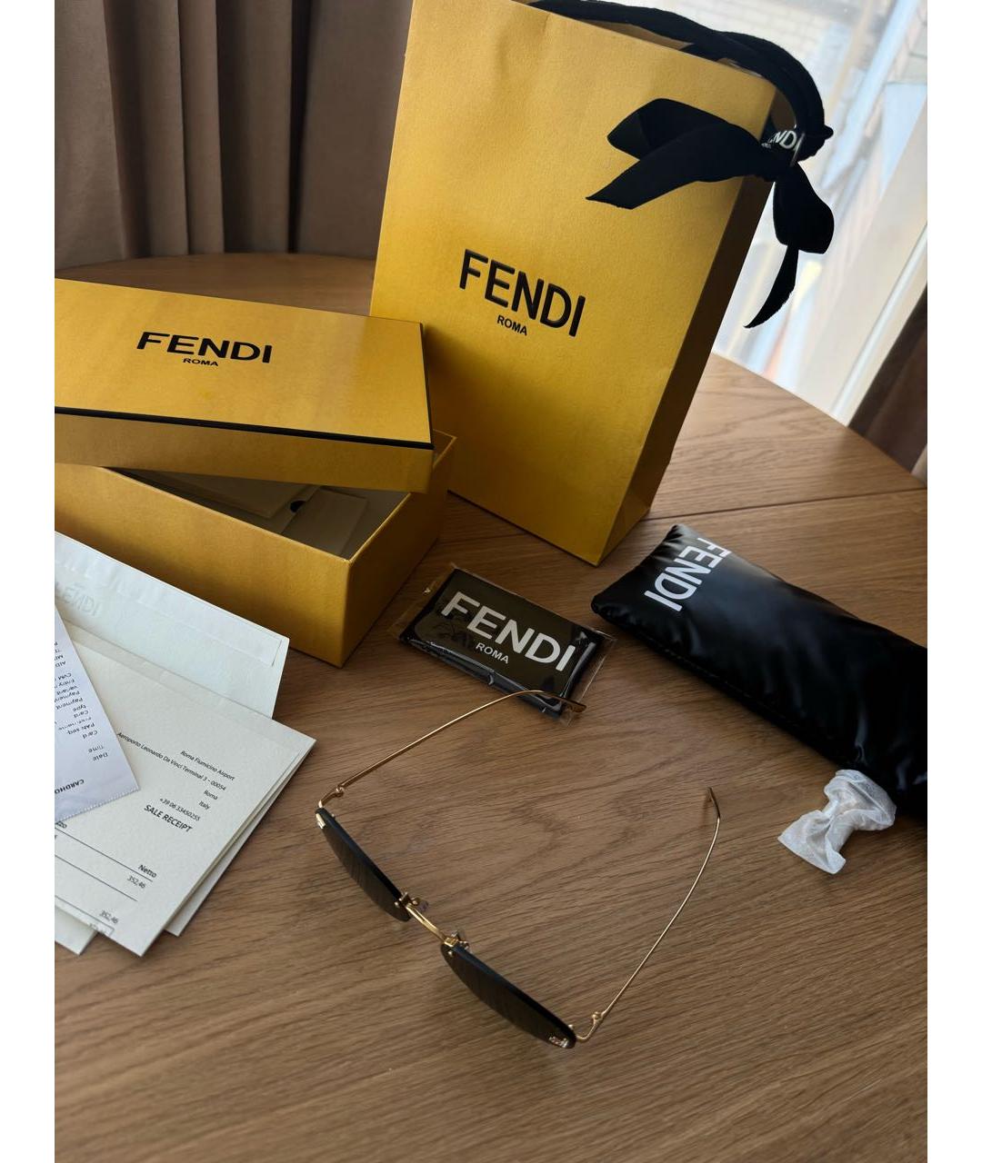 FENDI Черные металлические солнцезащитные очки, фото 6