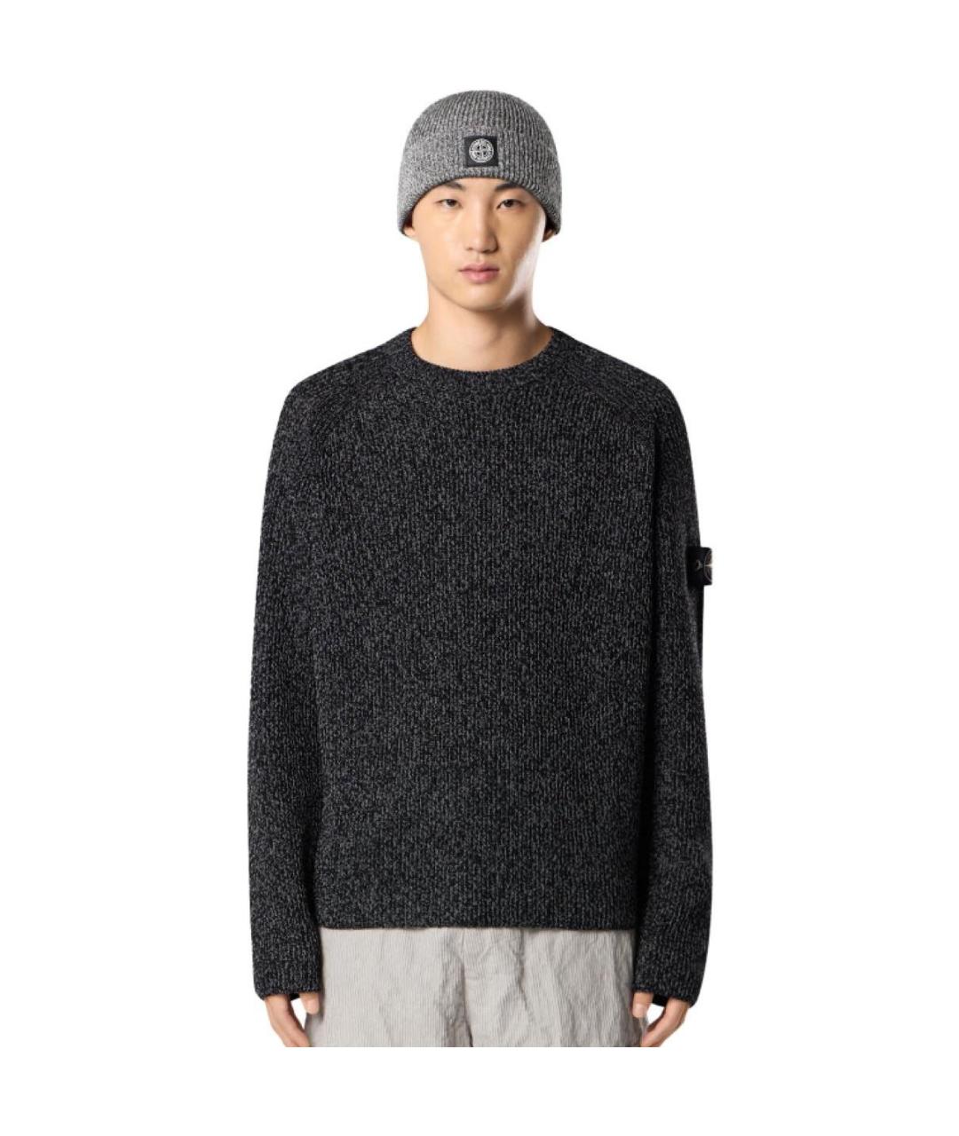 STONE ISLAND Серебрянный шерстяной джемпер / свитер, фото 2