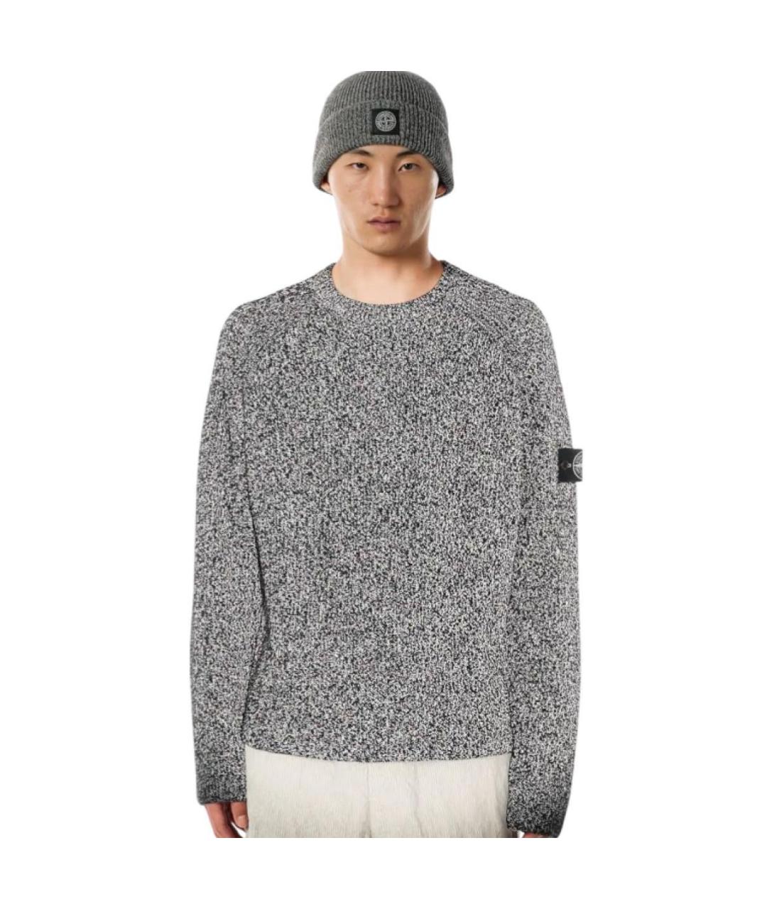 STONE ISLAND Серебрянный шерстяной джемпер / свитер, фото 3