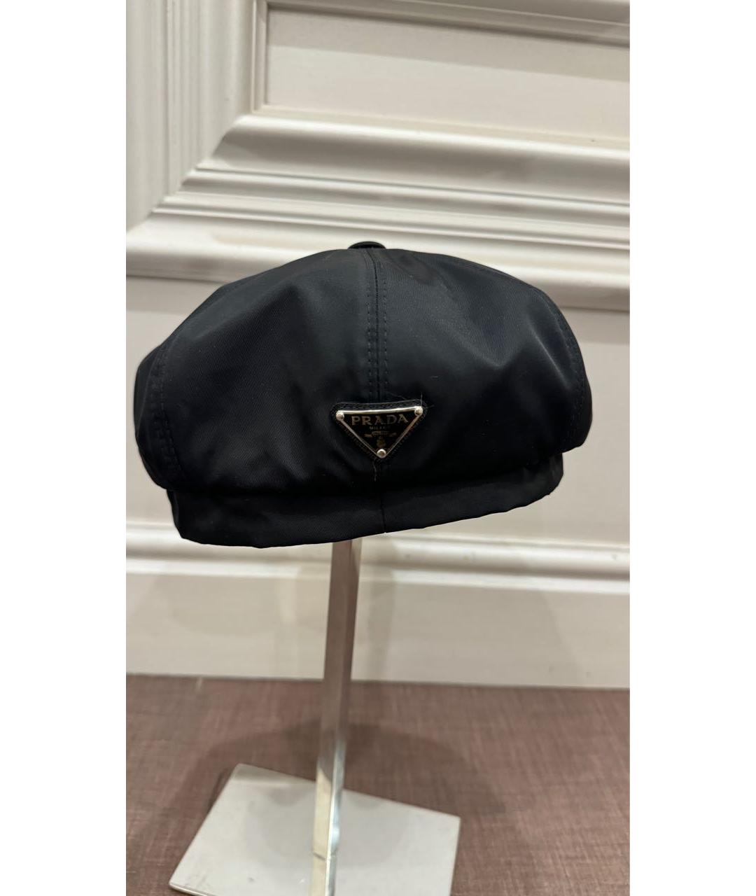 PRADA Черная синтетическая шапка, фото 9
