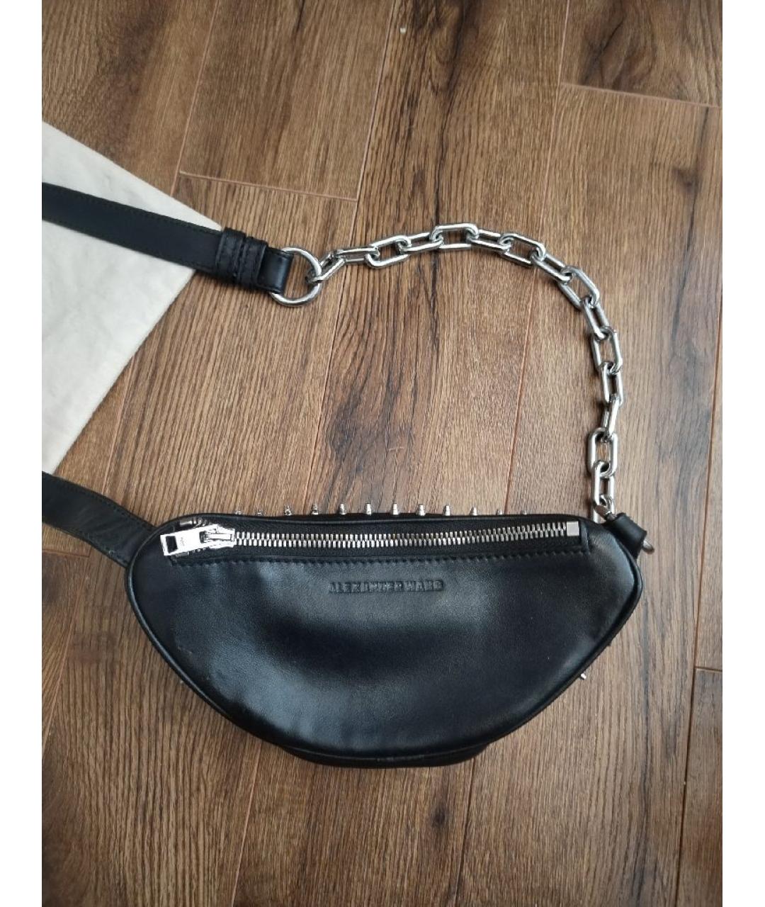 ALEXANDER WANG Черная кожаная поясная сумка, фото 2