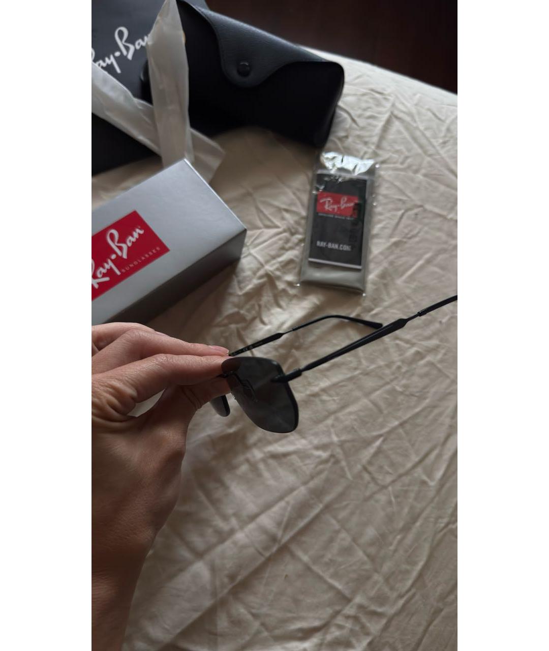 RAY BAN Черные солнцезащитные очки, фото 8