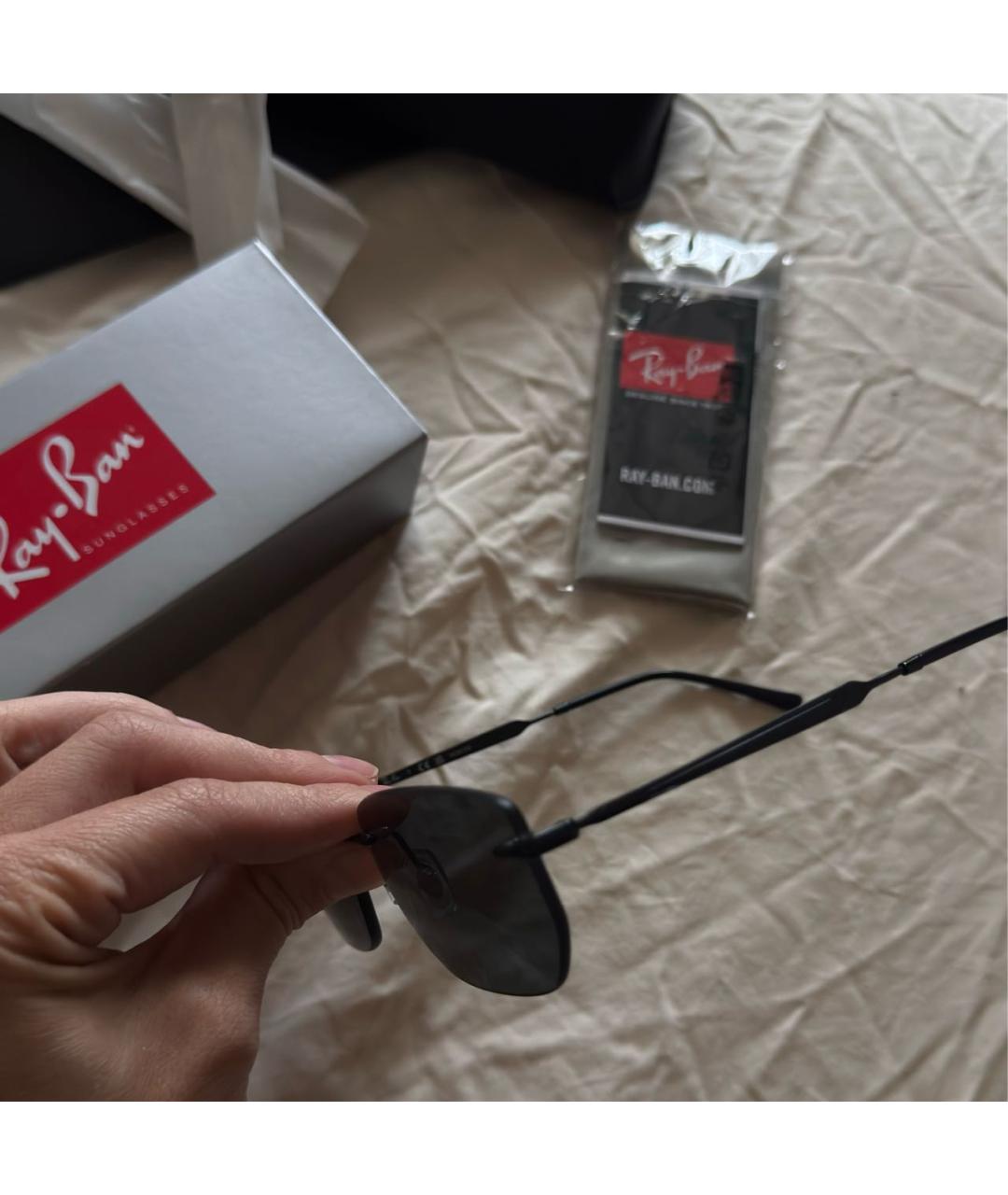 RAY BAN Черные солнцезащитные очки, фото 2