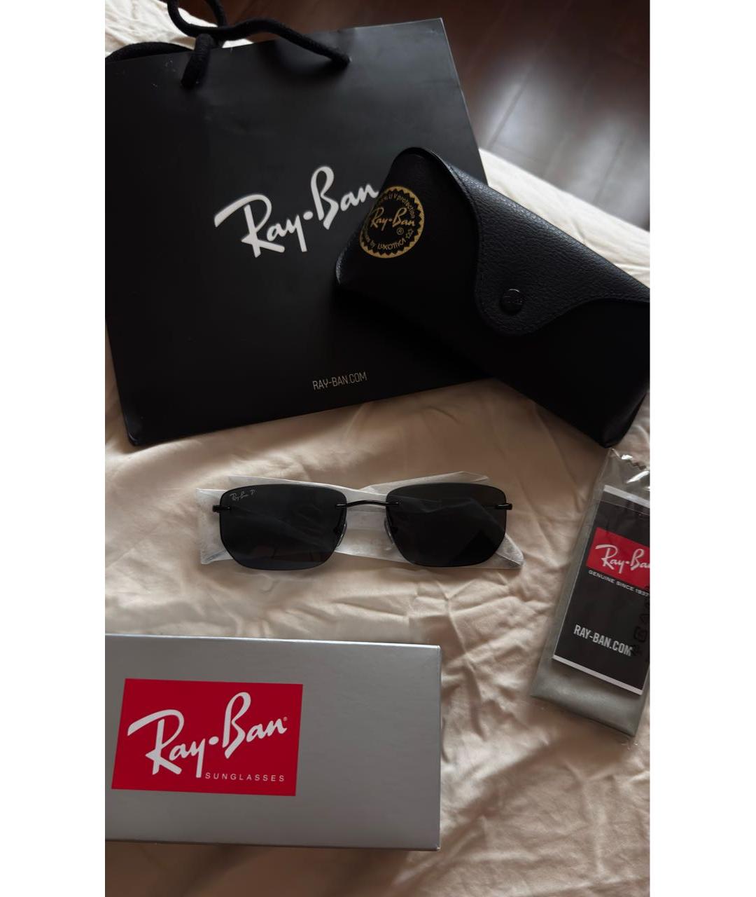 RAY BAN Черные солнцезащитные очки, фото 9