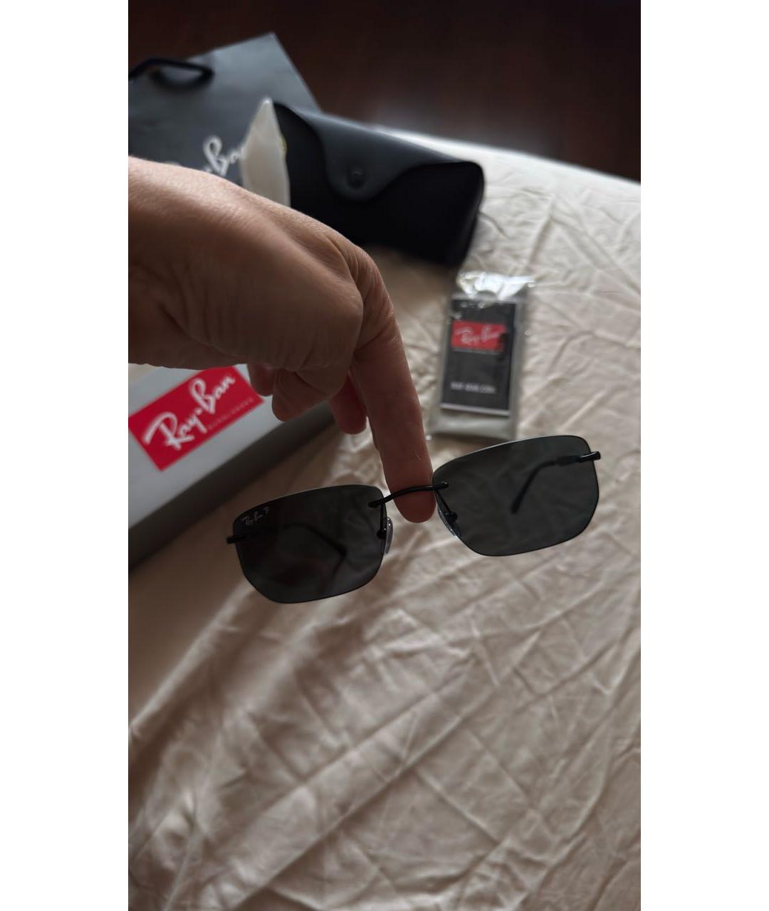 RAY BAN Черные солнцезащитные очки, фото 4