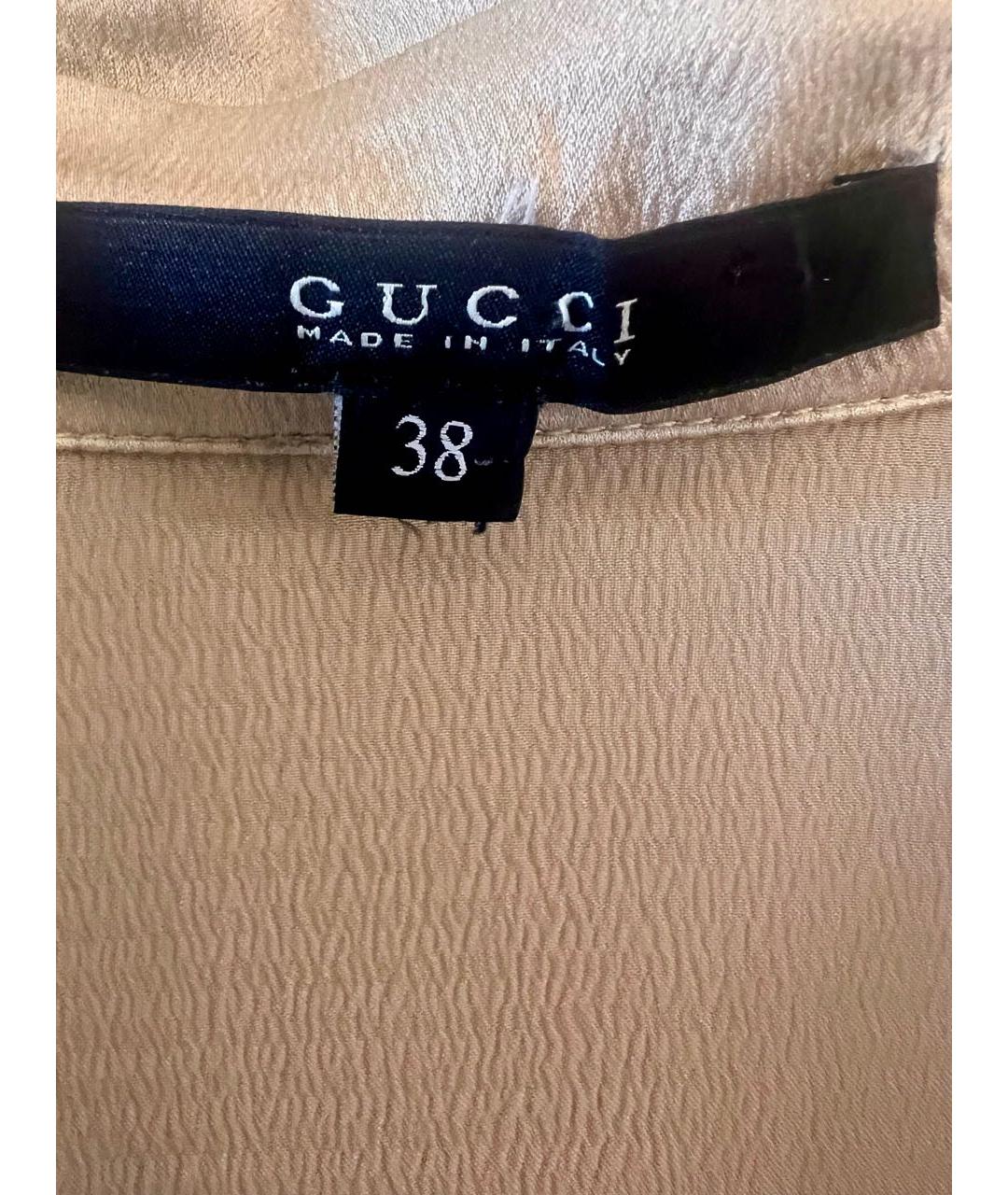 GUCCI Бежевая шелковая блузы, фото 3