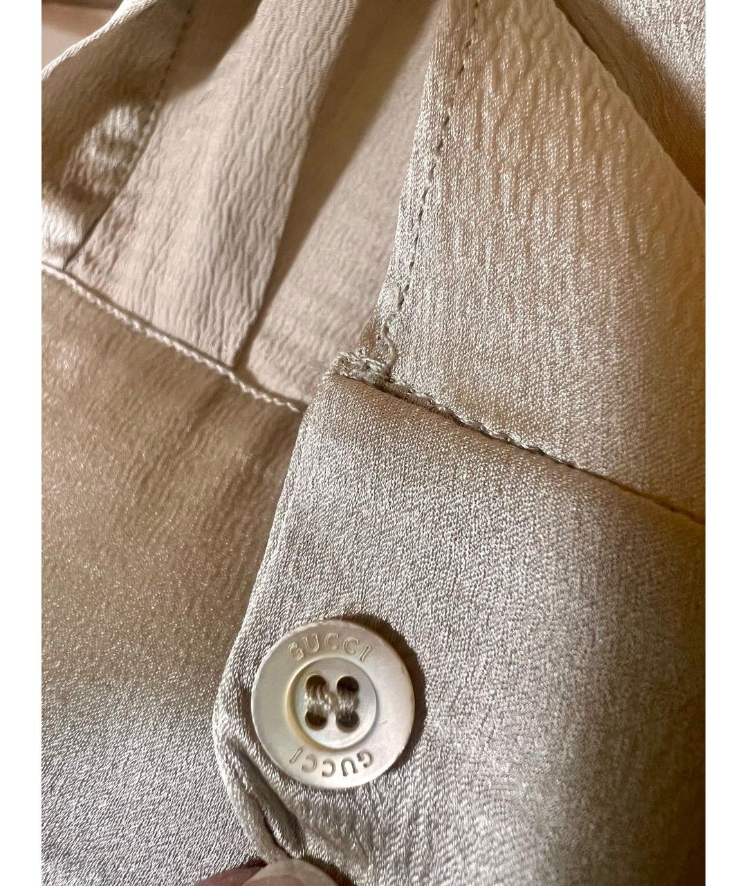 GUCCI Бежевая шелковая блузы, фото 4