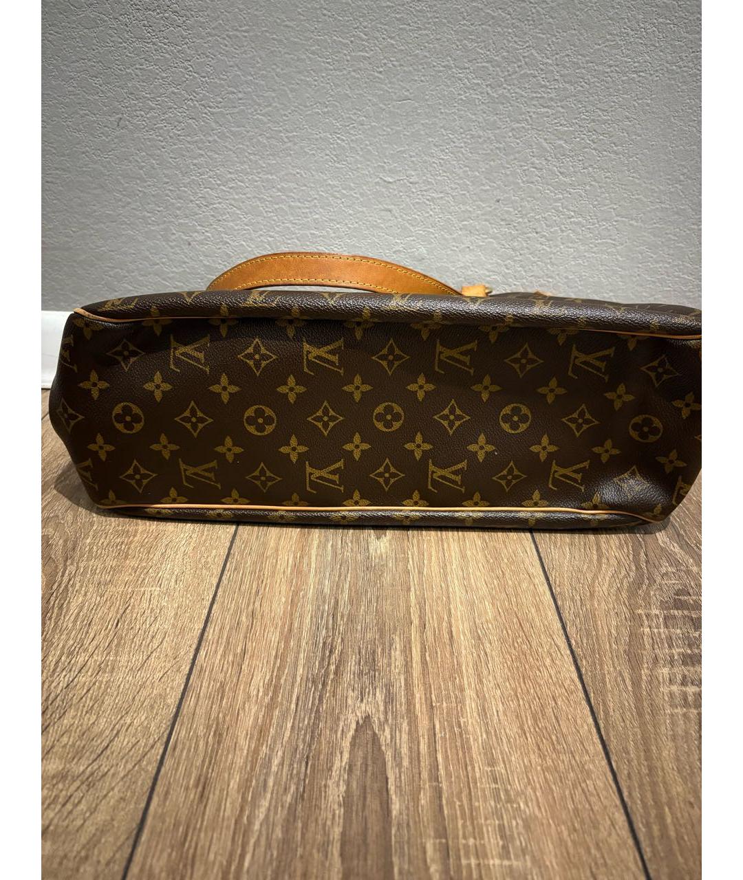 LOUIS VUITTON Коричневая кожаная сумка тоут, фото 7