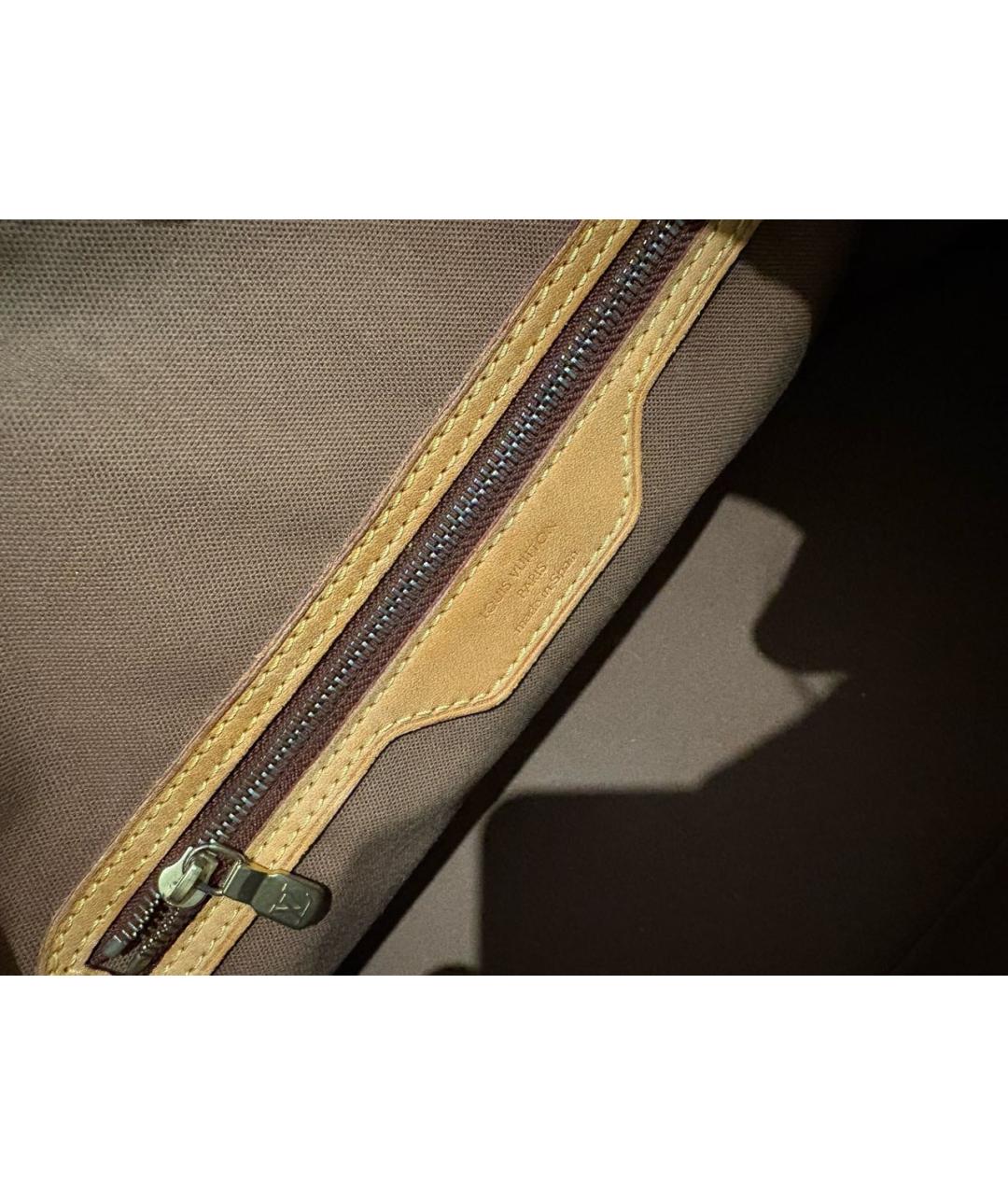 LOUIS VUITTON Коричневая кожаная сумка тоут, фото 6